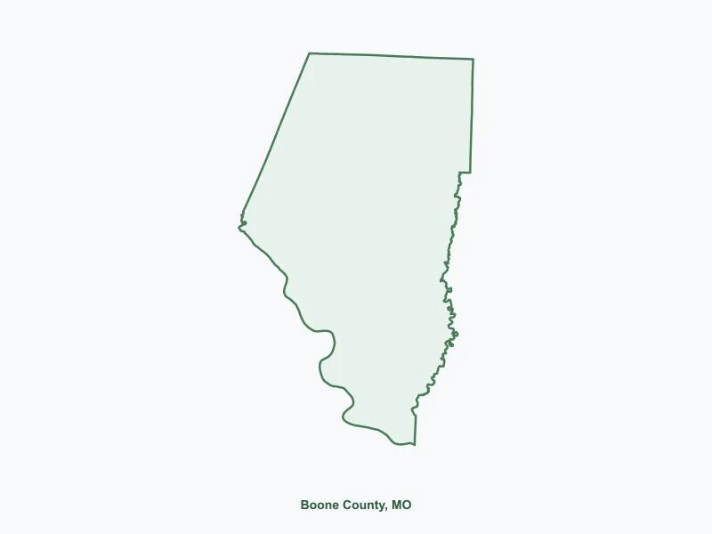 Map of Boone County, MO showing major cities