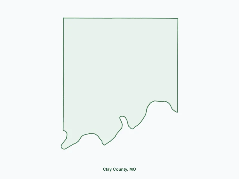 Map of Clay County, MO showing major cities