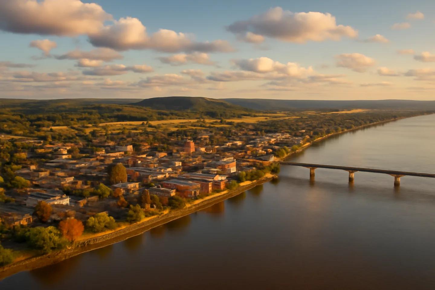 Sell land in Cape Girardeau County, Missouri - aerial view of Cape Girardeau County landscape