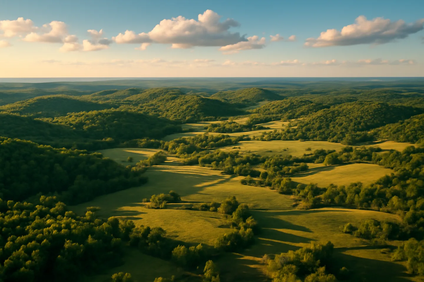 Sell land in Greene County, Missouri - aerial view of Greene County landscape