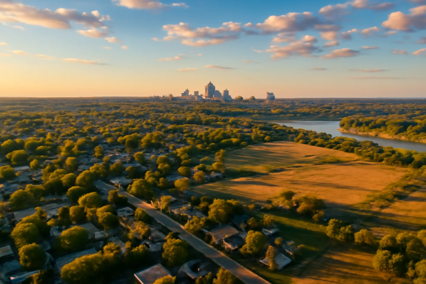 Sell land in Jackson County, Missouri - aerial view of Jackson County landscape