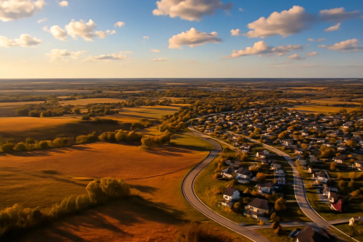 Sell land in Jasper County, Missouri - aerial view of Jasper County landscape